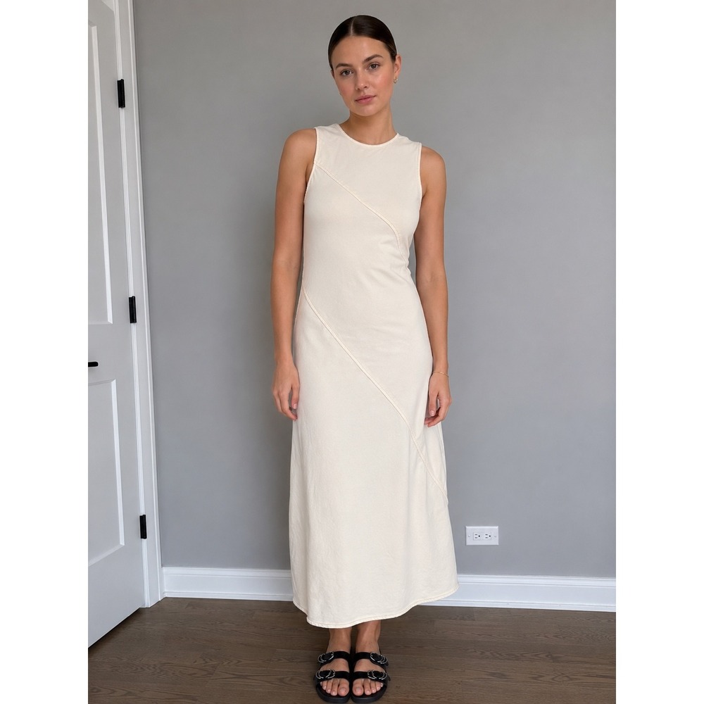 Rag & Bone Ecru Seam Detail Midi Dress Size 4